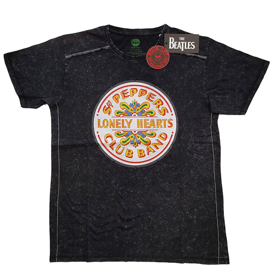 The Beatles: Unisex T-Shirt/Sgt Pepper Drum (Snow Wash) (X-Large)
