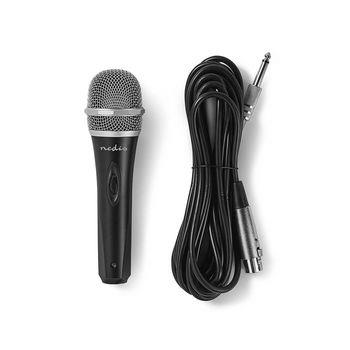 Nedis Trådad Mikrofon | Kardioid | Avtagbar kabel | 5.00 m | 50 Hz - 15 kHz | 600 Ohm | -72 dB | På / av-knapp | Metall | Grå / Svart