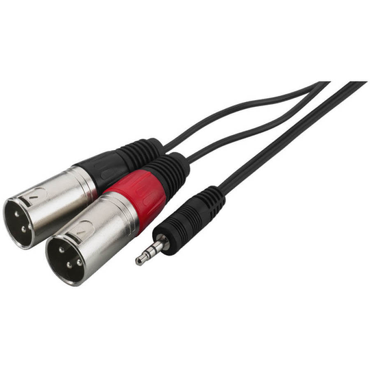 Monacor MCA-129P 2 x XLR (hane)-till-minijack (stereo)-kabel 1 meter