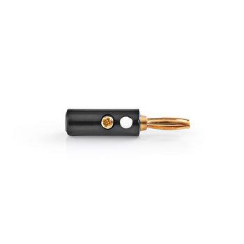 Nedis Banana Connector | Rak | Hane | Guldplaterad | Skruva | Kabel input diameter: 4.5 mm | PVC | Svart | 25 st. | Plastpåse