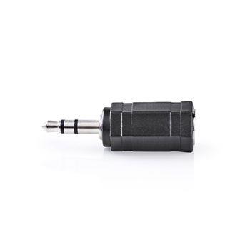 Nedis Stereo Audio Adapter | 3.5 mm Hane | 2.5 mm Hona | Nickelplaterad | Rak | Metall | Svart | 1 st. | Blister