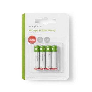 Nedis Laddningsbara Ni-MH-batteri AAA | 1.2 V DC | 700 mAh | Förladdad | 4-Blister
