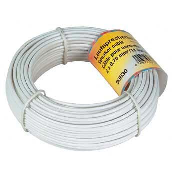 HAMA Högtalarkabel 2x0.75 mm2 25p Bulk Vit 10m