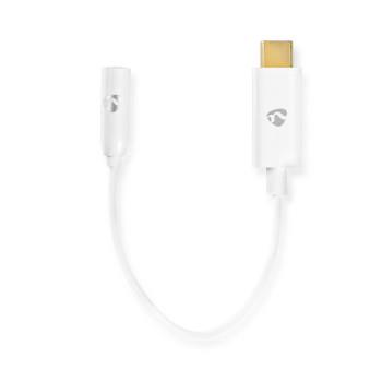 Nedis USB-C- Adapter | USB 3.1 | USB-C- Hane | 3.5 mm Hona | 0.15 m | Rund | Nickelplaterad | PVC | Vit | Låda