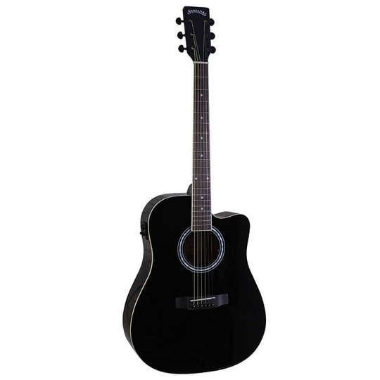 Santana LA-90EQCW-BK v2 western-gitarr svart