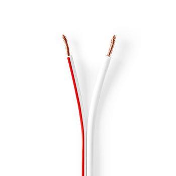 Nedis Högtalarkabel | 2x 2.50 mm² | Koppar | 100.0 m | Rund | PVC | Vit | Rulle