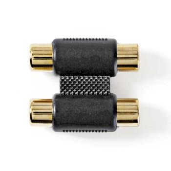 Nedis Stereo Audio Adapter | 2x RCA Hona | 2x RCA Hona | Guldplaterad | Rak | ABS | Antracit | 1 st. | Låda