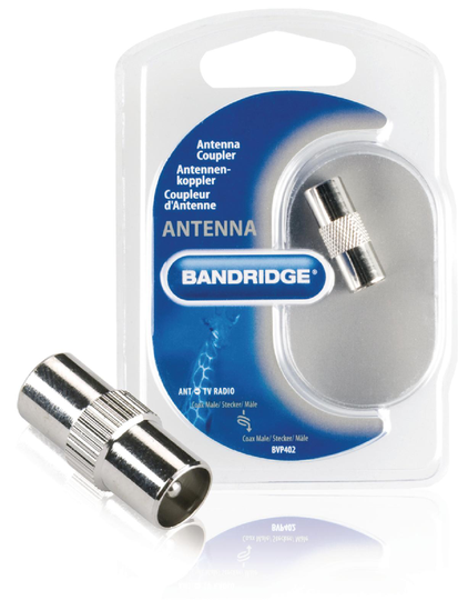 Bandridge Koax Adapter Koax Hane - Koax Hane Silver