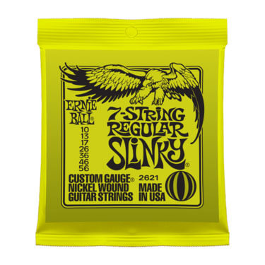 Ernie Ball 2621 Regular Slinky el-gitarr-strängar, 7-strängat, 010-056
