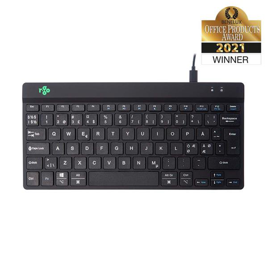 R-Go Compact Break Ergonomic Keyboard, QWERTY (Nordic), Wired Black