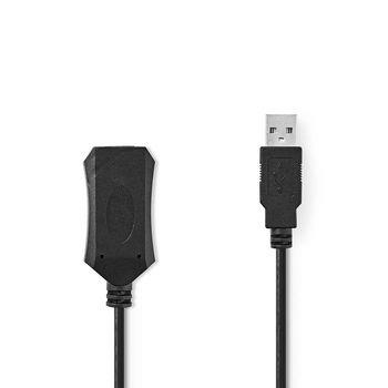 Nedis Aktiv USB-kabel | USB 2.0 | USB-A Hane | USB-A Hona | 480 Mbps | 20.0 m | Rund | Nickelplaterad | PVC | Koppar | Plastpåse