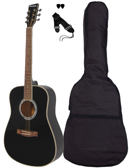 Sant Guitars AC-80L-BK vänsterhänt stålsträngad gitarr black