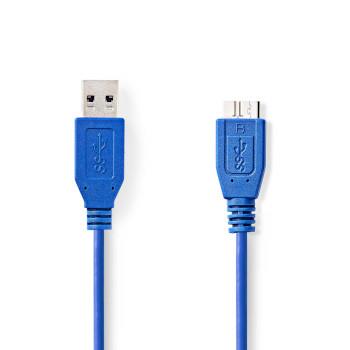 Nedis USB-kabel | USB 3.2 Gen 1 | USB-A Hane | USB Micro-B Hane | 5 Gbps | Nickelplaterad | 2.00 m | Rund | PVC | Blå | Plastpåse