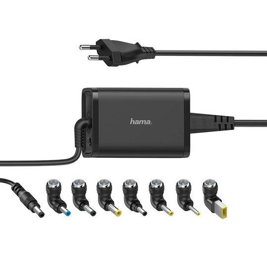 HAMA Nätdel Notebook Universal 100-240V 15-19V/65W 8x Adapter