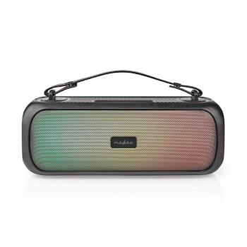 Nedis Bluetooth® Party Boombox | 4.5 hrs | 2.0 | 45 W | Uppspelning av media: AUX / USB | IPX5 | Synkroniseringsbar | Bärhandtag | Festljus | Svart
