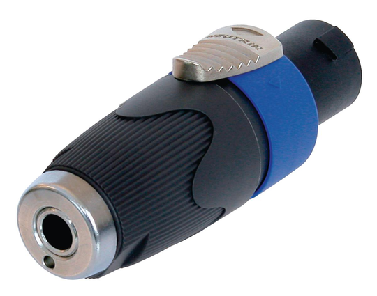Neutrik Mono-Audio Adapter Högtalare 4-Pin Hane - 6,35 mm, hona Svart