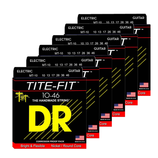DR Strings MT-10 Tite-fit el-gitarrsträngar, 010-046, 6-pack