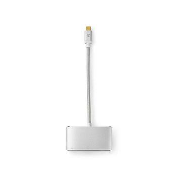 Nedis USB Multi-Port Adapter | USB 3.1 | USB-C- Hane | USB-A Hona / USB-C- Hona / VGA hona 15p | 5 Gbps | 0.20 m | Rund | Guldplaterad | Flätad / Nylon | Silver | Kartong med täckt fönster