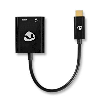 Nedis USB Multi-Port Adapter | USB 3.2 Gen 1 | USB-C- Hane | USB-C- Hona / 3.5 mm Hona | 0.15 m | Rund | Nickelplaterad | PVC | Svart | Kartong med fönster