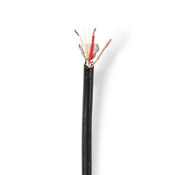 Nedis mikrofonkabel | 2x 0.35 mm² | Koppar | 100.0 m | Rund | PVC | Svart | Rulle