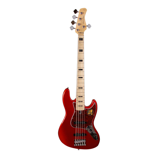 Sire Marcus Miller V7 Vintage SWAMP ASH-5 2nd Gen BMR el-bas, 5-strängad bright metallic red