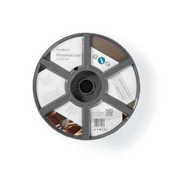 Nedis mikrofonkabel | 2x 0.25 mm² | Koppar | 100.0 m | Rund | PVC | Svart | Rulle