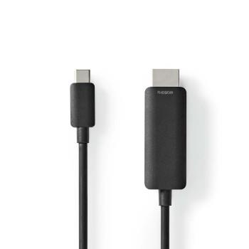 Nedis USB-C- Adapter | USB 3.2 Gen 1 | USB-C- Hane | HDMI- Kontakt | 4K@60Hz | 1.00 m | Rund | Nickelplaterad | PVC | Svart | Kuvert