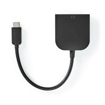Nedis USB-C- Adapter | USB 3.2 Gen 1 | USB-C- Hane | DVI-D 24+1-Pin Hona | 1080p | 0.20 m | Rund | Nickelplaterad | PVC | Svart | Plastpåse