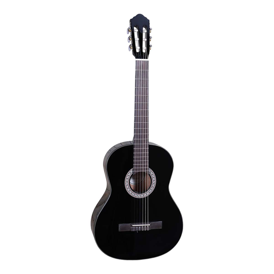 Santana B8 BK LEFT v2 spansk-gitarr, vänsterhänt black