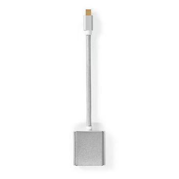 Nedis Mini Displayport-kabel | DisplayPort 1.2 | Mini DisplayPort Hane | DVI-D 24+1-Pin Hona | 21.6 Gbps | Guldplaterad | 0.20 m | Rund | Flätad | Silver | Kartong med täckt fönster