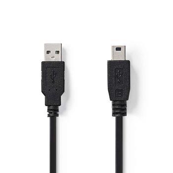 Nedis USB-kabel | USB 2.0 | USB-A Hane | USB Mini-B 5 pin Hane | 480 Mbps | Nickelplaterad | 5.00 m | Rund | PVC | Svart | Kuvert