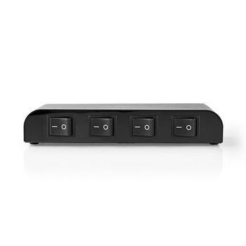 Nedis Högtalar kontrollboxen | 4-Port port(s) | Terminalskruvar | Högtalarimpedans: 4-16 Ohm | Maxlast per Kanal: 200 W | Aluminium | Svart