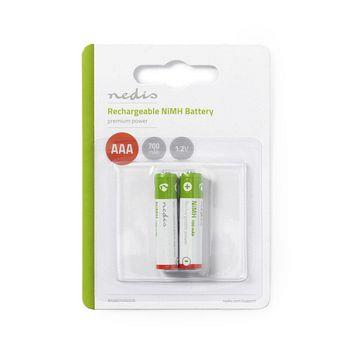Nedis Laddningsbara Ni-MH-batteri AAA | 1.2 V DC | 700 mAh | Förladdad | 2-Blister